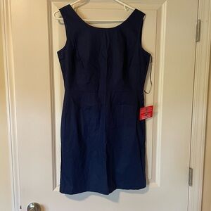 ASOS Navy Cotton Open Back Mini Dress